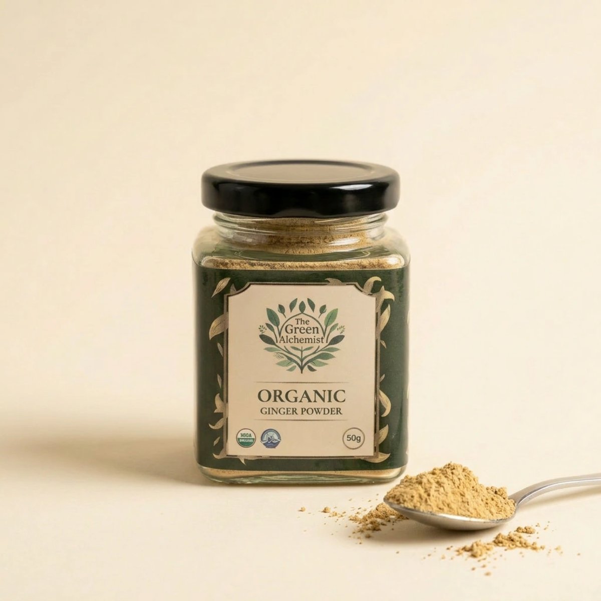 TGA Organic Ginger Powder in Glass Bottle, 100g