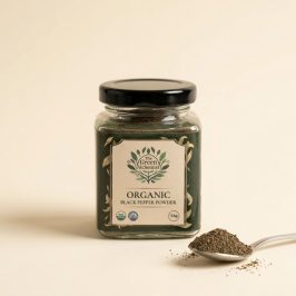 TGA – Organic Black Pepper Powder in Glass Bottle, 108g