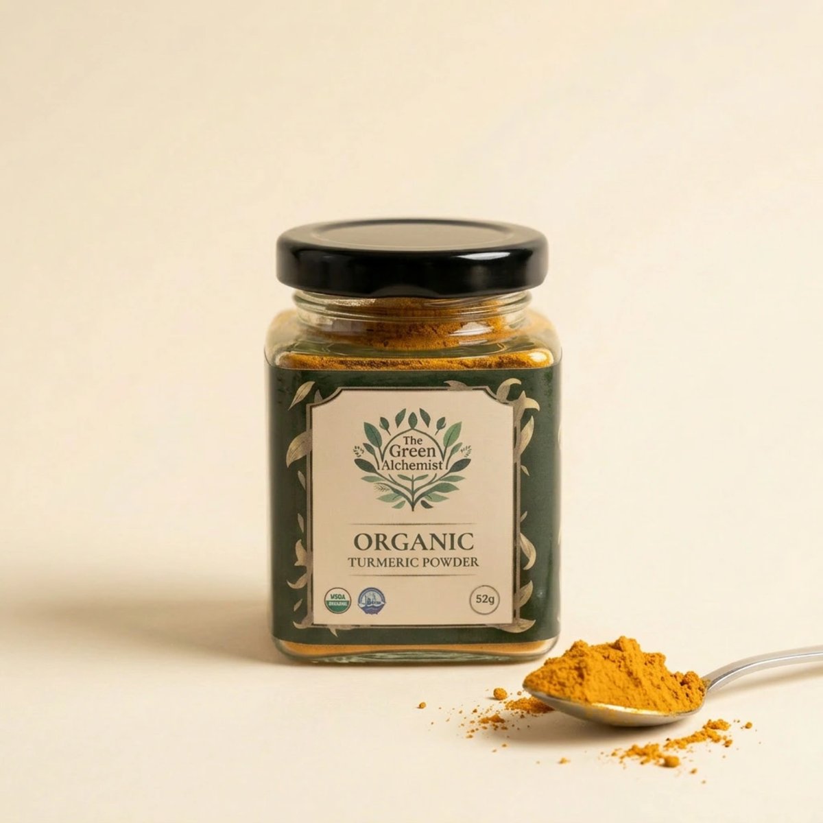 TGA Organic Turmeric Powder in Glass Bottle, 104g